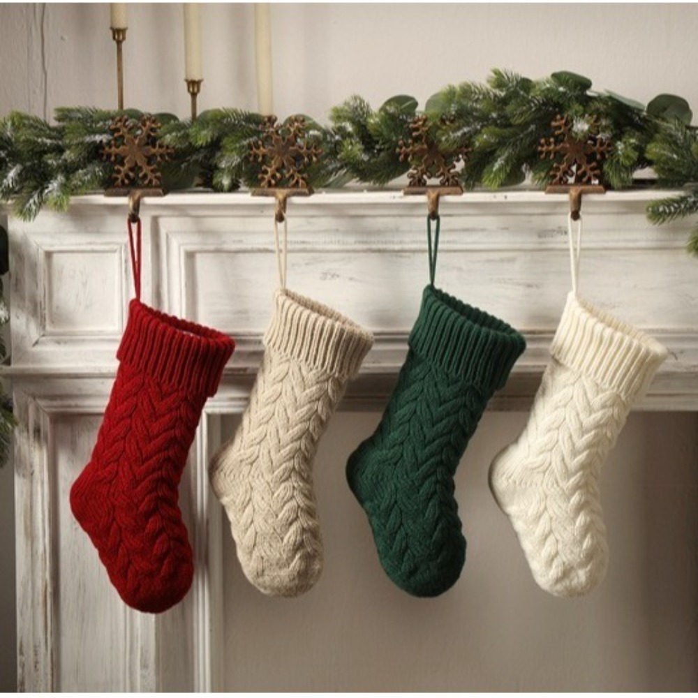 Christmas Stocking Hanging - Örme Noel Çorapları Kabarık Yumuşak Asılı