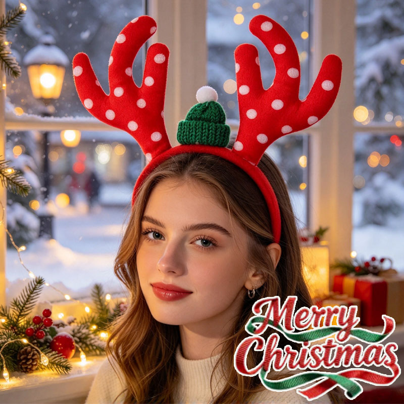 Reindeer Antlers Headband - 1-5 adet Noel Geyiği Boynuzu Saç
