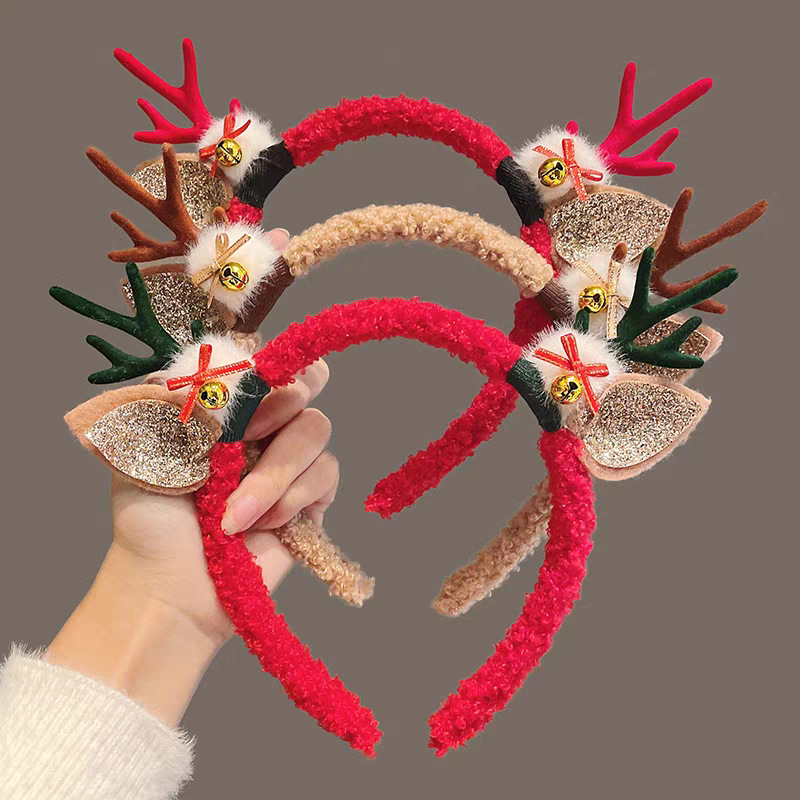 Reindeer Antlers Headband - Noel Temalı Saç Bandı, Peluş Geyik