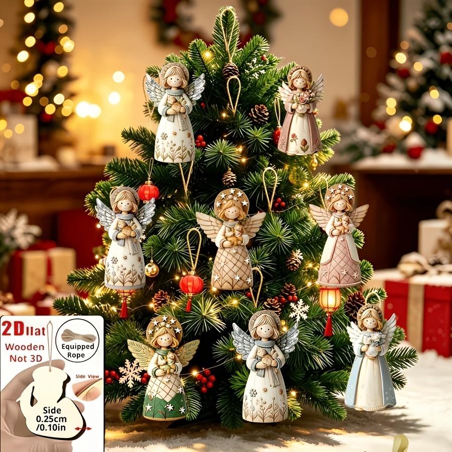 Christmas Tree Artificial - 1/5/10/20/50/100 adet 2D Şablon, 8 Retro