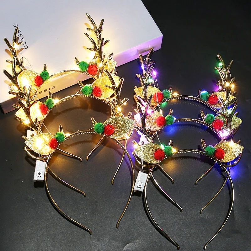 20 adet Işıklı Noel Taçları, L - Reindeer Antlers Headband incelemesi ve fiyatı