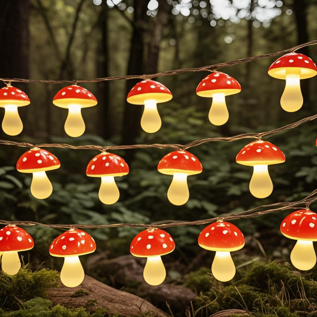 Sevimli Kırmızı Mantar LED Diz - Led Fairy String Lights incelemesi ve fiyatı