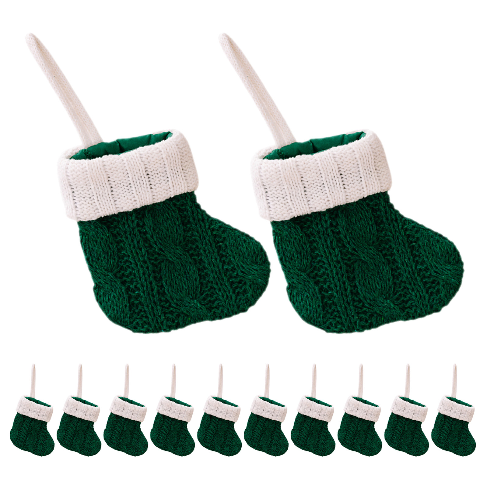 12 Adet Mini Örgü Noel Ağacı Ç - Christmas Stocking Hanging incelemesi ve fiyatı