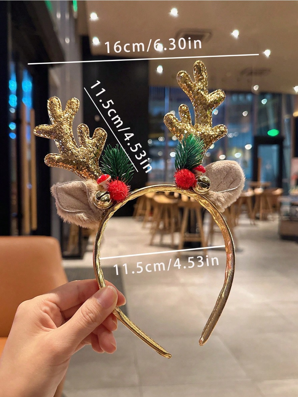 1 adet altın pullu mantar noel - Reindeer Antlers Headband incelemesi ve fiyatı