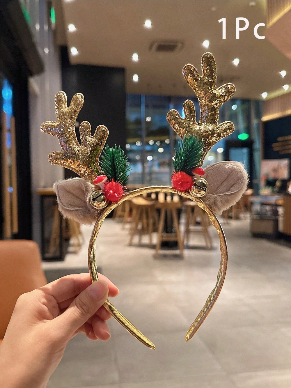 1 adet altın pullu mantar noel - Reindeer Antlers Headband incelemesi ve fiyatı